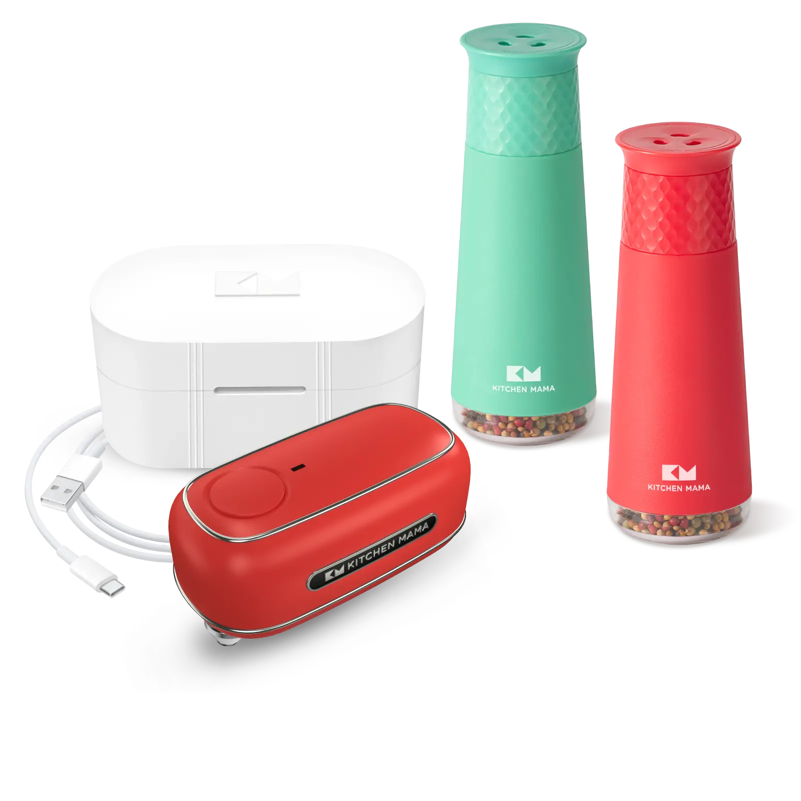 Kitchen mama, Orbit One Rechargeable Can Opener & FlipTastic Gravity Grinder Bundle – Effortless Can Opening and Seasoning Solution