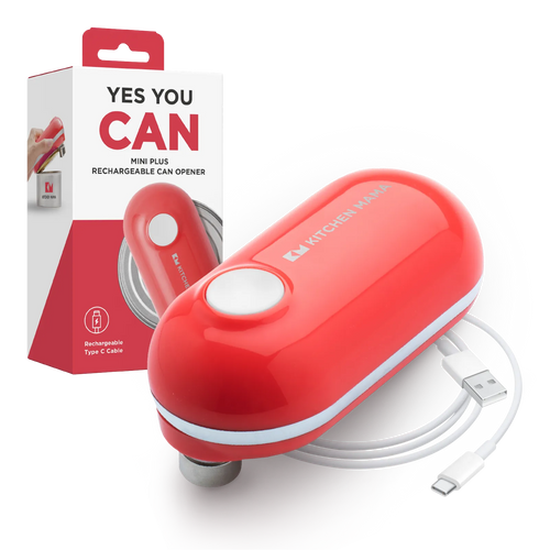 Shopkitchenmama Mini Plus Rechargeable Electric Can Opener: Compact, Type-C Charging, Hands-Free, Auto Shut-Off, Smooth Edge, Food-Safe – Ideal for Home, Travel, and Seniors with Arthritis 