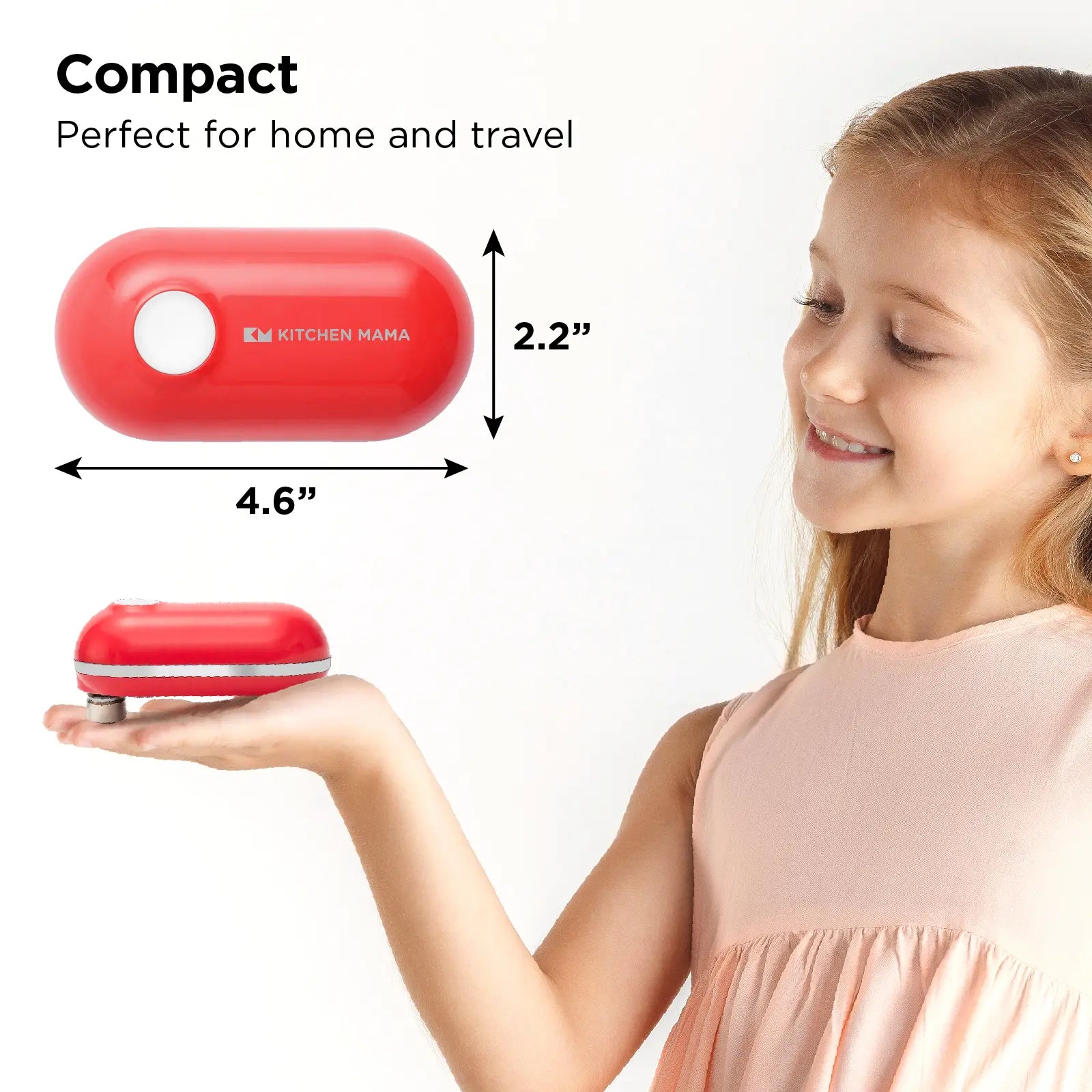 Shopkitchenmama Mini Plus Rechargeable Electric Can Opener: Compact, Type-C Charging, Hands-Free, Auto Shut-Off, Smooth Edge, Food-Safe – Ideal for Home, Travel, and Seniors with Arthritis 