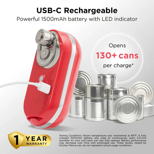 Shopkitchenmama Mini Plus Rechargeable Electric Can Opener: Compact, Type-C Charging, Hands-Free, Auto Shut-Off, Smooth Edge, Food-Safe – Ideal for Home, Travel, and Seniors with Arthritis 
