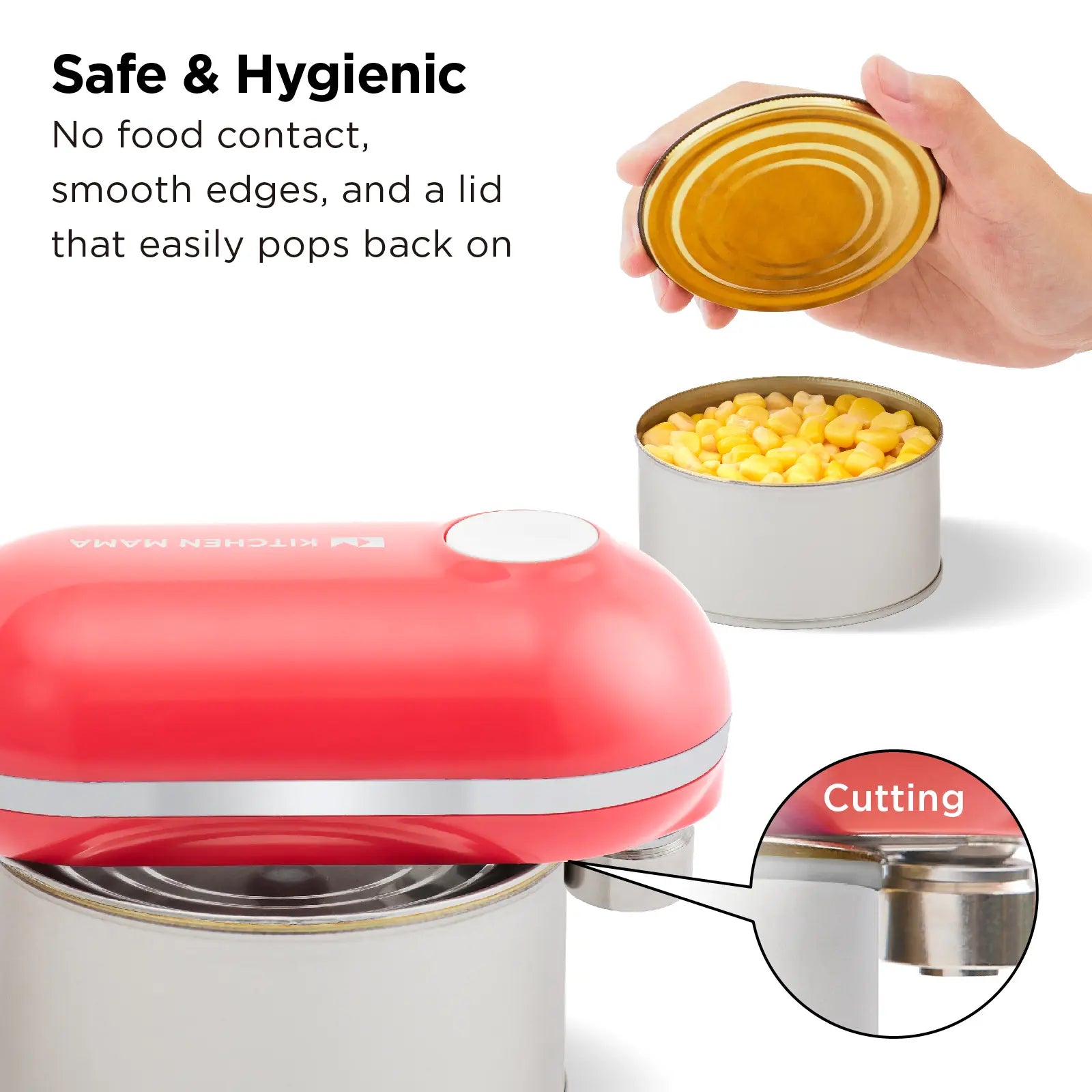 Shopkitchenmama Mini Plus Rechargeable Electric Can Opener: Compact, Type-C Charging, Hands-Free, Auto Shut-Off, Smooth Edge, Food-Safe – Ideal for Home, Travel, and Seniors with Arthritis 