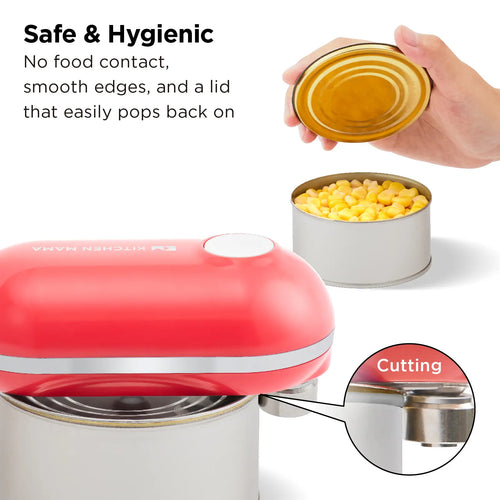 Shopkitchenmama Mini Plus Rechargeable Electric Can Opener: Compact, Type-C Charging, Hands-Free, Auto Shut-Off, Smooth Edge, Food-Safe – Ideal for Home, Travel, and Seniors with Arthritis 