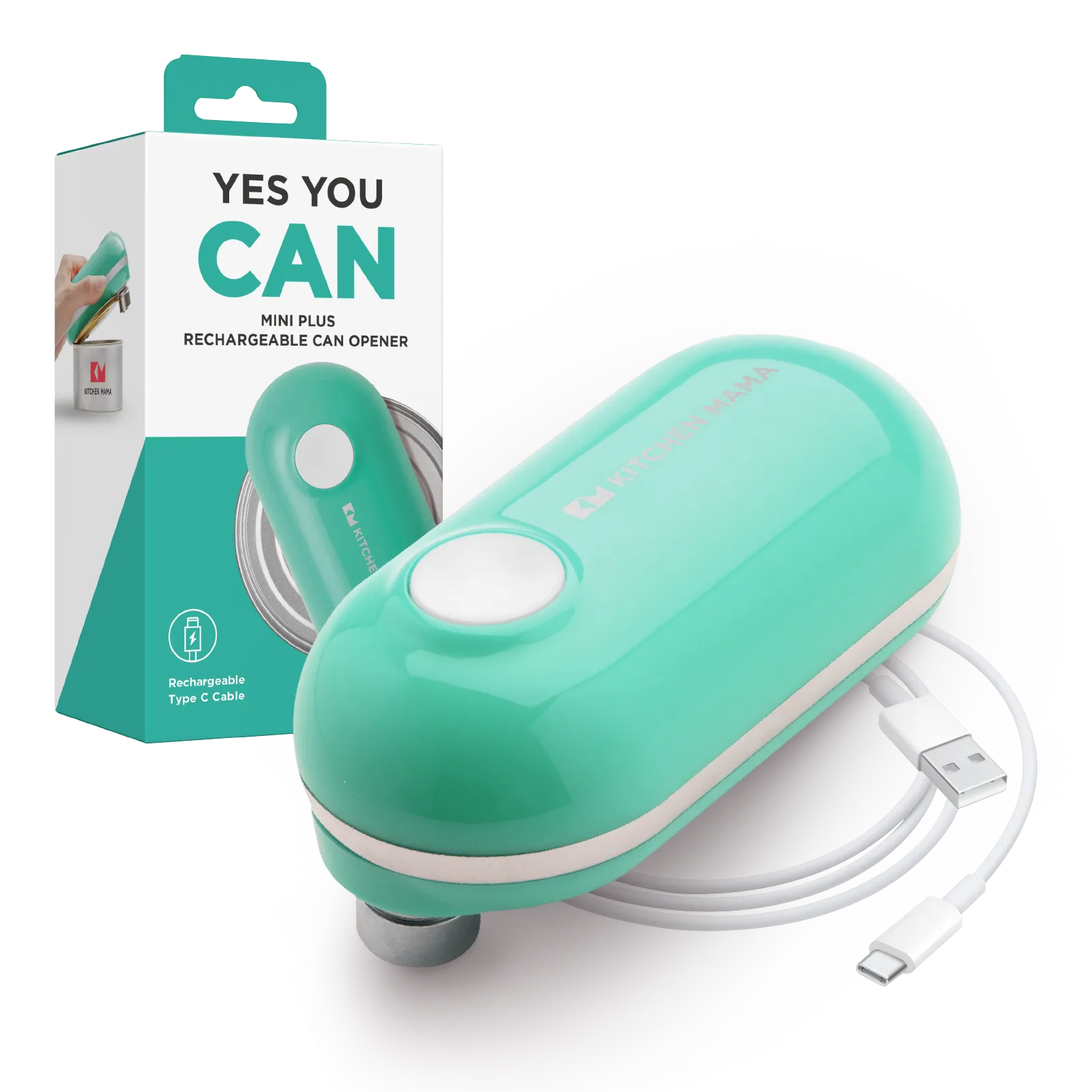 Shopkitchenmama Mini Plus Rechargeable Electric Can Opener: Compact, Type-C Charging, Hands-Free, Auto Shut-Off, Smooth Edge, Food-Safe – Ideal for Home, Travel, and Seniors with Arthritis 