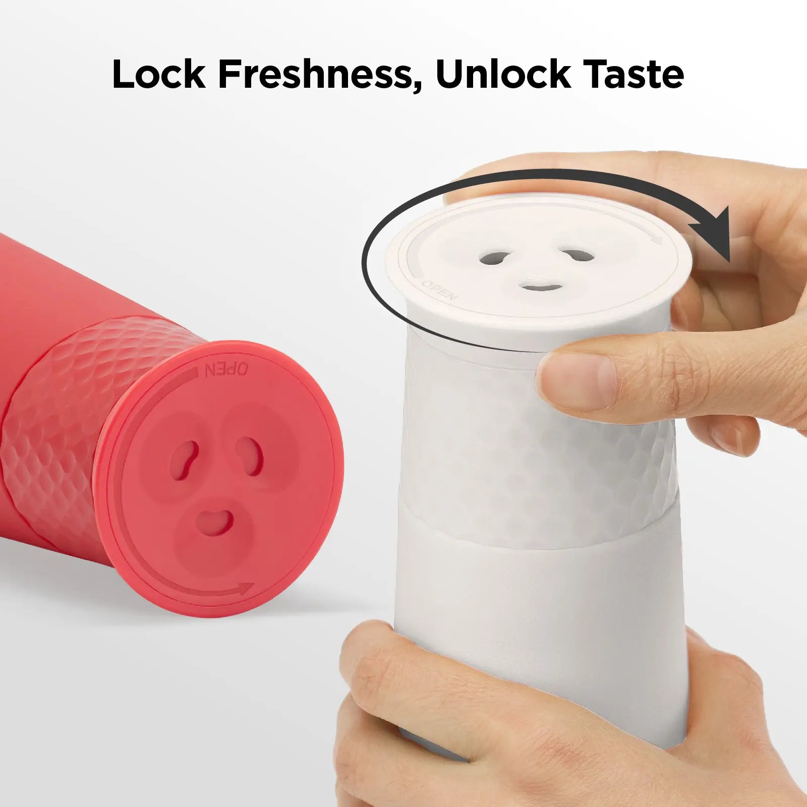 Shopkitchenmama Rechargeable Gravity Salt and Pepper Automatic Grinder Set, Adjustable Coarseness, Refillable, One-Hand-Operated, Small & Light Seasoning Tools - Smart Spice Shaker Dispenser (White+Red)