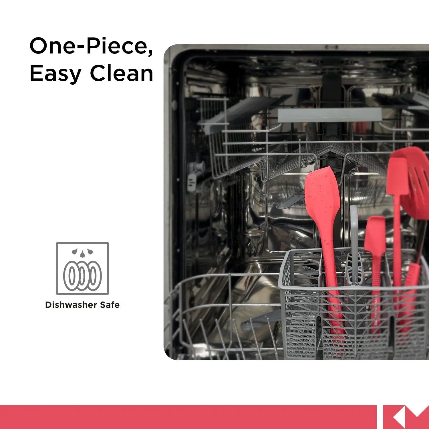 Shopkitchenmama Silicone Scraping Spatula, Red, SP0310-R, one piece, easy clean, dishwasher safe