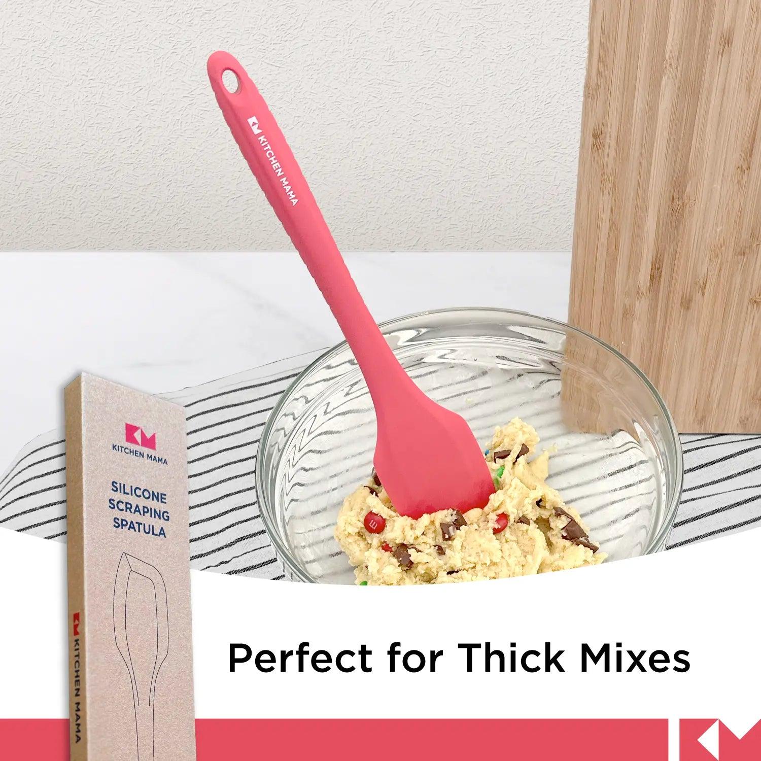 Shopkitchenmama Silicone Scraping Spatula, Red, SP0310-R, perfect for thick mixes