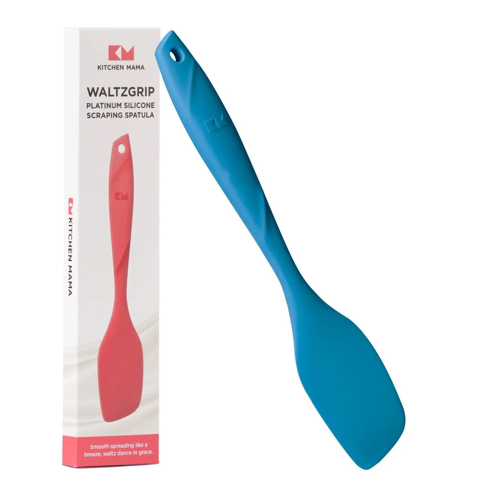 Shopkitchenmama scraping spatula, Waltzgrip platinum silicone scraping spatula, blue