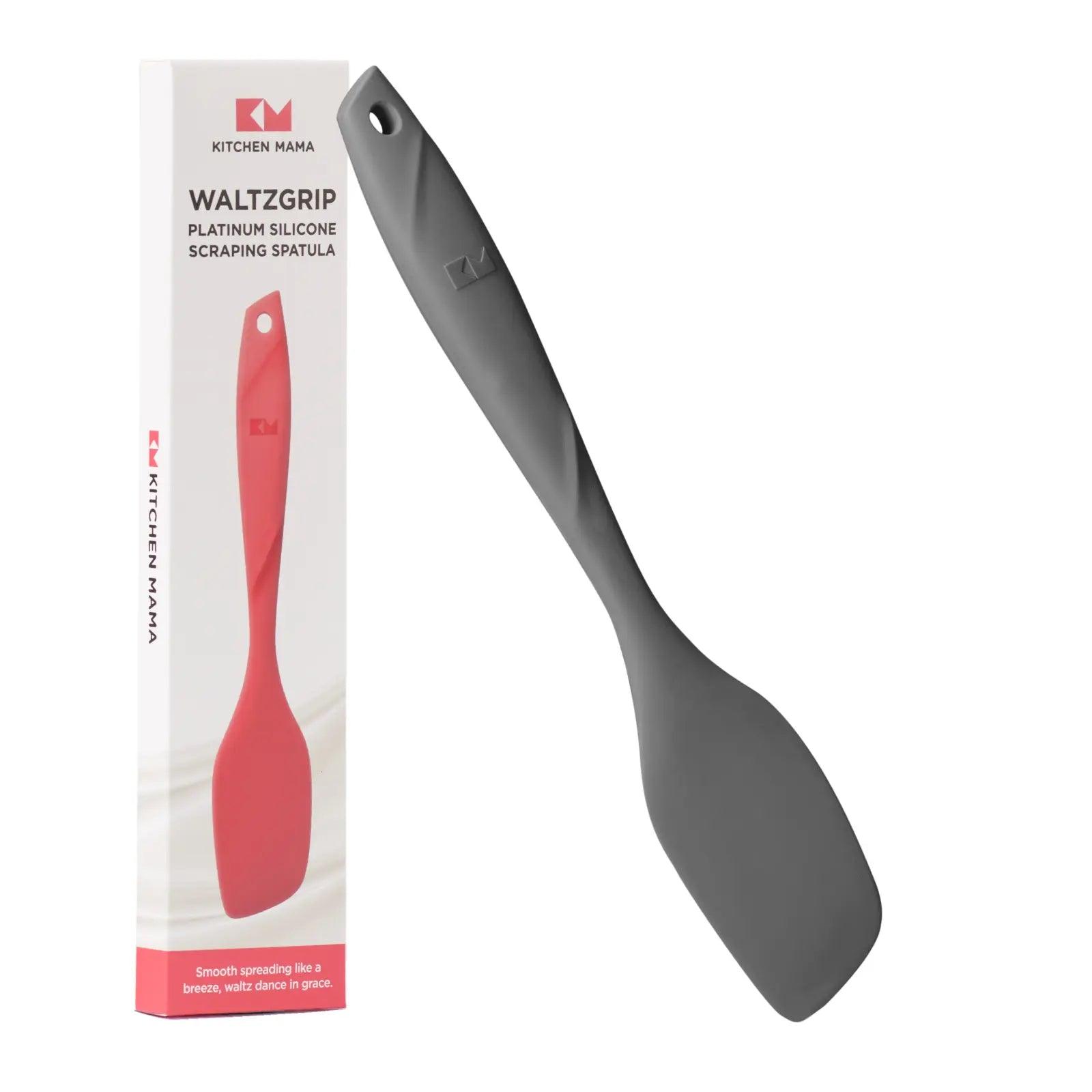 Shopkitchenmama scraping spatula, Waltzgrip platinum silicone scraping spatula, metal gray