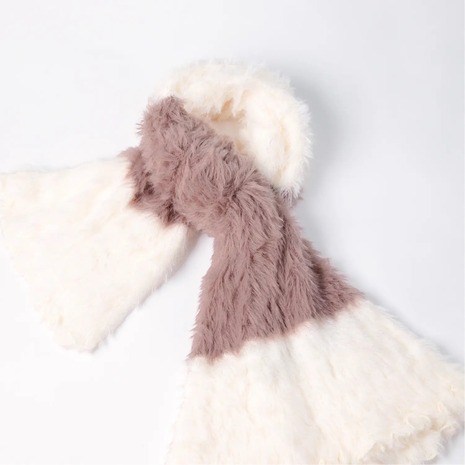 KM CHOICE: ONE Scarf- Wear ONE Scarf with Infinite Possibilities, Lightweight, Fur-Free, Shawl Wrap, Knitted Fluffy Scarf, Giving Shawl in Gift Box, Fall Winter Scarf for Women and Men, Infinity Scarf (Giraffe / Khaki & White)