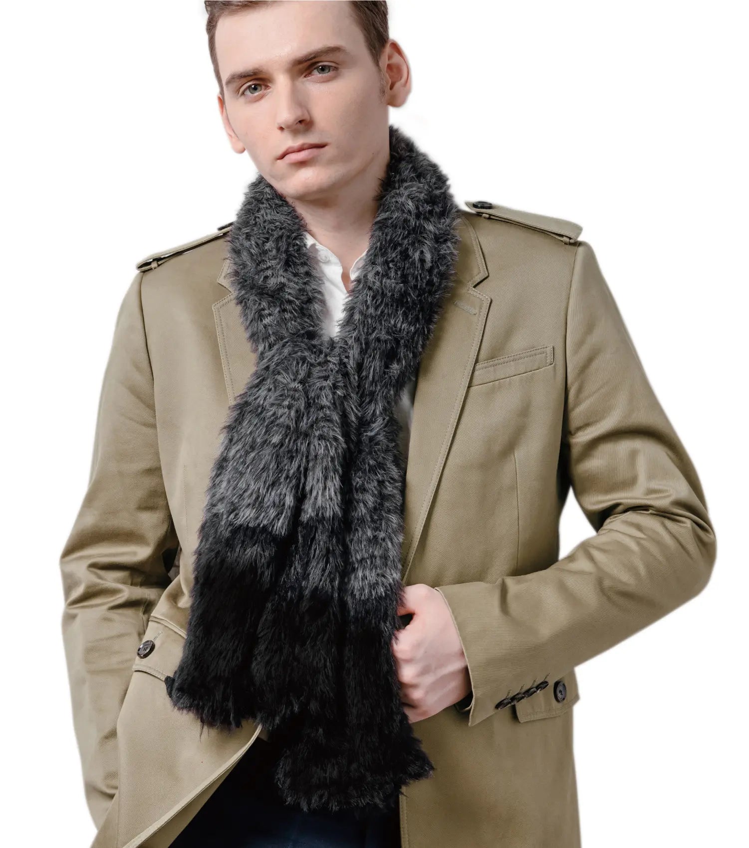 KM CHOICE: ONE Scarf- Wear ONE Scarf with Infinite Possibilities, Lightweight, Fur-Free, Shawl Wrap, Knitted Fluffy Scarf, Giving Shawl in Gift Box, Fall Winter Scarf for Women and Men, Infinity Scarf (Dark Grey)