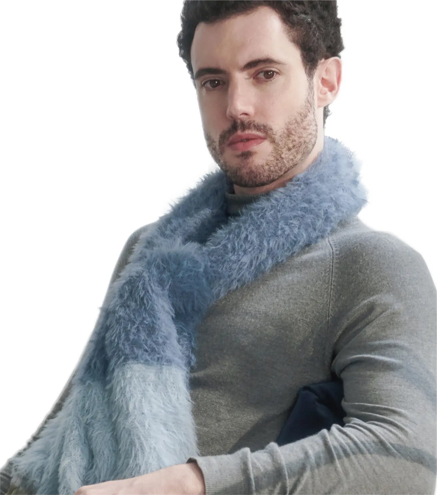 KM CHOICE: ONE Scarf- Wear ONE Scarf with Infinite Possibilities, Lightweight, Fur-Free, Shawl Wrap, Knitted Fluffy Scarf, Giving Shawl in Gift Box, Fall Winter Scarf for Women and Men, Infinity Scarf (Blue)